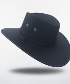 SOMBRERO COWBOY RUSTICO NEGRO CON CORDÓN