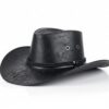 SOMBRERO COWBOY PU GASTADO COLOR NEGRO