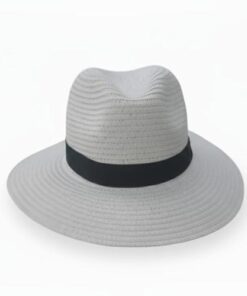 SOMBRERO BLANCO CON CINTA NEGRA