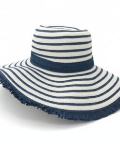 CAPELINA DESFLECADA RAYADA CRUDO/AZUL