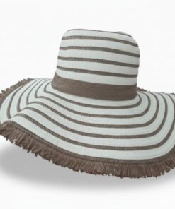 CAPELINA DESFLECADA RAYADA CRUDO/MARRÓN