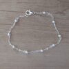 PULSERA DE ACERO BLANCO ESPEJITO CON BOLITAS 4 MM. LARGO 19 CM.