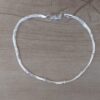 PULSERA DE ACERO BLANCO COLA DE RATÓN CHATA 2 MM CON BOLITAS. LARGO 18,5 CM