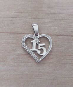 dije acero 15 años con strass