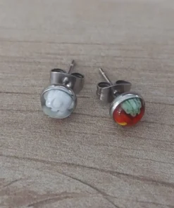 Aro de acero cristal de murano con fru fru