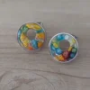 Aro de acero cristal de murano con fru fru
