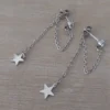 Aro de acero pasante susanito con cadena unida a fru fru y estrella colgante