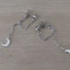 Aro de acero pasante susanito con cadena unida a fru fru y luna colgante
