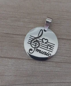 dije de acero de musica pentagrama