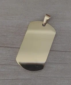 dije de acero dorado chapa para grabar rectangular
