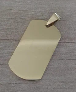 dije de acero dorado chapa para grabar rectangular
