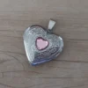 dije de acero relicario corazon con piedra