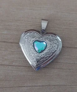 dije de acero relicario corazon