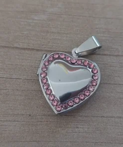 dije de acero relicario con strass