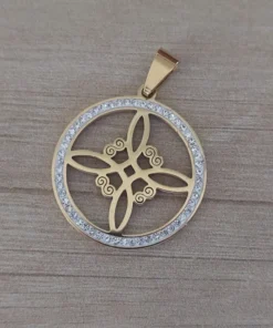dije de acero nudo de bruja con strass