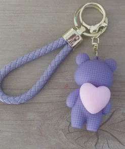 llavero dorado osito corazon