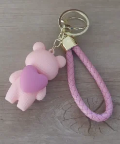 llavero dorado osito corazon