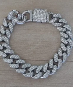 pulseras de acero con strass