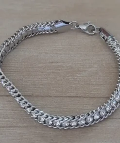 pulsera de acero con strass