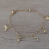 pulsera acero dorada dijes marino