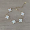 pulseras de acero dorado trebol estilo van cleef