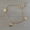 tobillera pulsera acero dorado