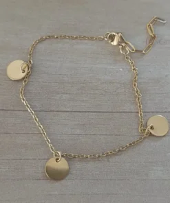 tobillera pulsera acero dorado