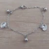 pulseras de acero trebol estilo van cleefulsera de acero ostras y bolitas
