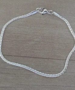 pulseras de acero blanco plana