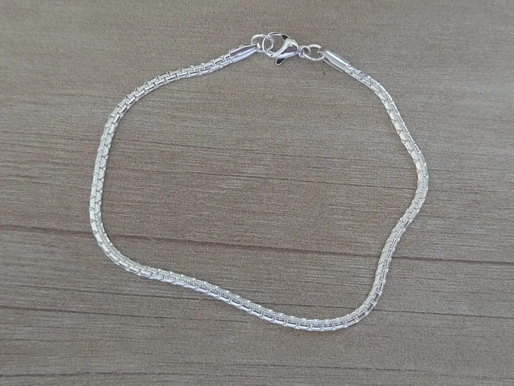 pulseras de acero blanco plana