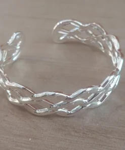 Esclava acero blanco calada