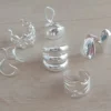 Anillos de acero blanco chunky