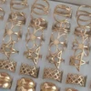 Caja de anillos de acero dorado varios modelos