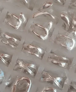 Caja de anillos de acero blanco chunky