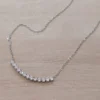 Colgante de acero cadena espejito con tira de strass blanco