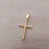 Dije cruz de acero dorado