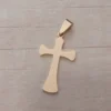 Dije de acero dorado cruz