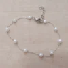 Pulsera de acero con perlitas