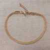 PULSERA DE ACERO DORADA MALLA PLANA3 MM. LARGO 17,5 + 2,5 CM EXT.