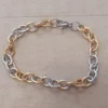 PULSERA DE ACERO TIPO TIFANY 1.6 COMBINADA CON DORADO. LARGO 18 CM