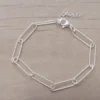 PULSERA DE ACERO BLANCO ESLABÓN ALARGADO FACETADO. LARGO 17,7 + 3 CM EXT.