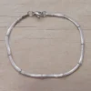 PULSERA DE ACERO VÍBORA 2 MM CON BOLITAS CHATAS. LARGO 18,5 CM