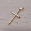 Dije de acero dorado cruz palito