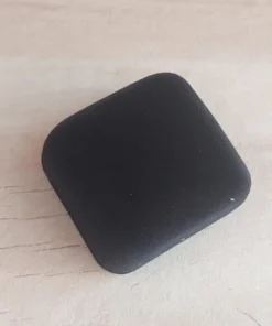 Estuche de pana cuadrado negro para anillo