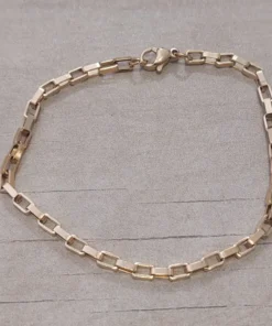 Pulsera de acero dorado box