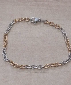 Pulsera de acero tiffany combinada con dorado