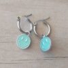 ARO DE ACERO ARGOLLA 14 MM CON SMILE ESMALTADO AQUA