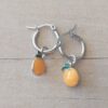 ARO DE ACERO ARGOLLA 15 MM CON NARANJA ESMALTADA