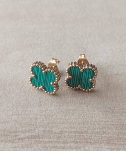 ARO DE ACERO DORADO VAN CLEEF 14 MM COLOR VERDE