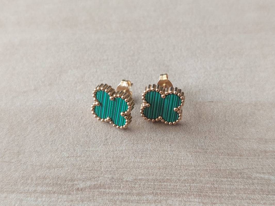 ARO DE ACERO DORADO VAN CLEEF 14 MM COLOR VERDE